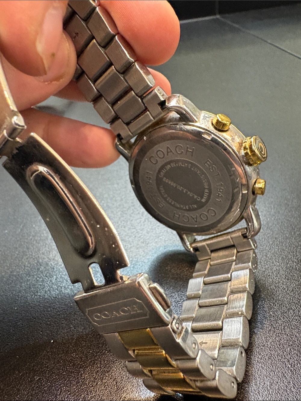 Coach Two-Tone Gold and Silver Crystal Bezel Women's Watch - Picture 5 of 5
